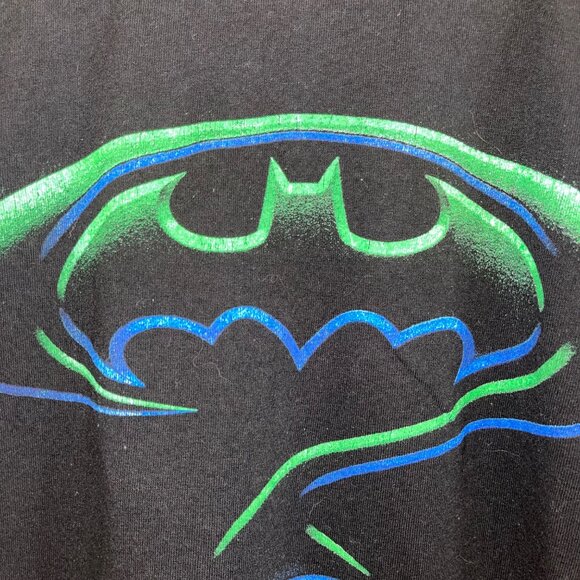 All Sport Vintage Mens Tee Shirt Size XL Black 1995 Batman Forever Two Sided - Picture 3 of 11